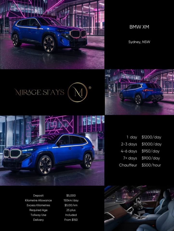 BMW XM available for luxury vehicle hire in Sydney, NSW