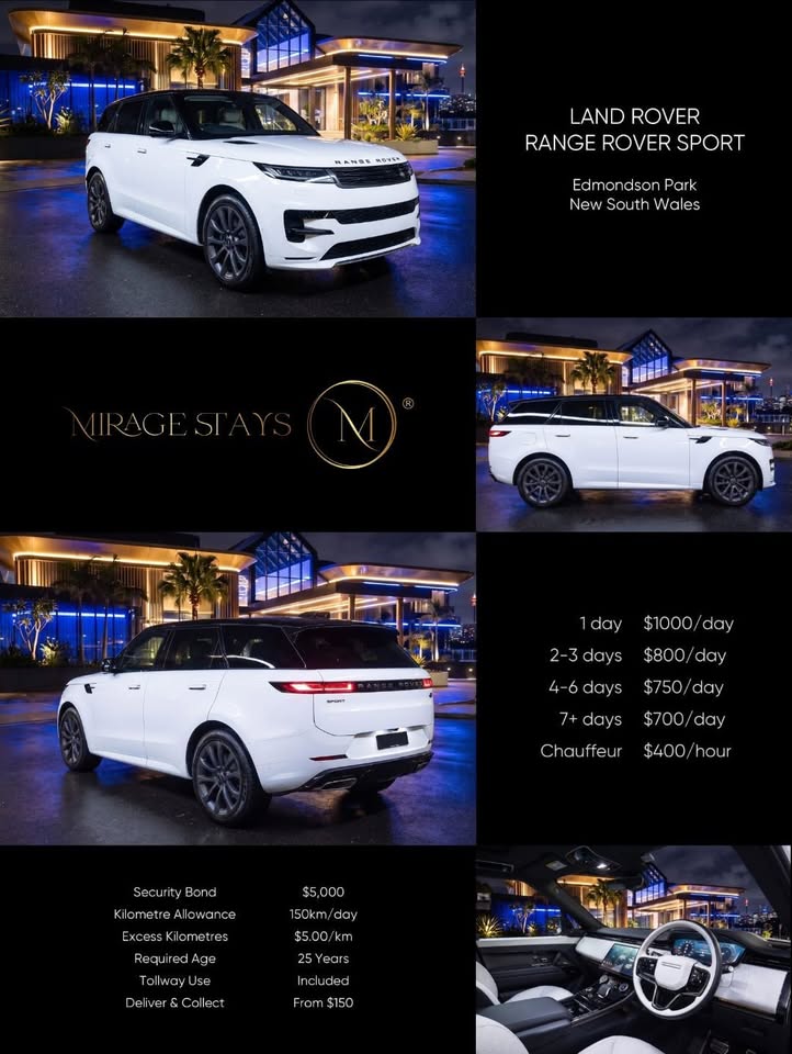 Land Rover Range Rover Sport available for luxury vehicle hire in Edmondson Park, New South Wales
